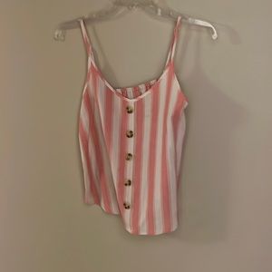 striped button top